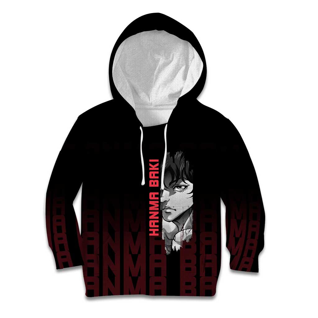Baki Hanma The Ogre's Son Gym Theme Kid Hoodie with Intense Anime Artwork and Muscular Back Design - The Mazicc