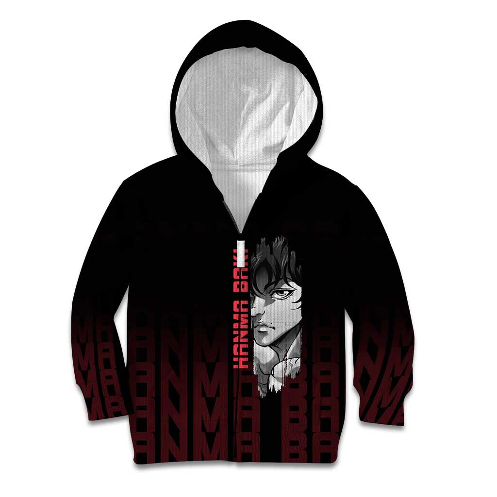 Baki Hanma The Ogre's Son Gym Theme Kid Hoodie with Intense Anime Artwork and Muscular Back Design - The Mazicc