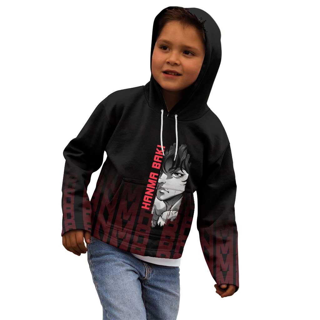 Baki Hanma The Ogre's Son Gym Theme Kid Hoodie with Intense Anime Artwork and Muscular Back Design - The Mazicc