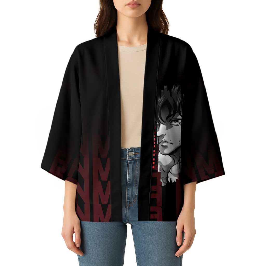 Baki Hanma The Ogre's Son Gym Theme Kimono with Intense Anime Artwork and Muscular Back Design - The Mazicc