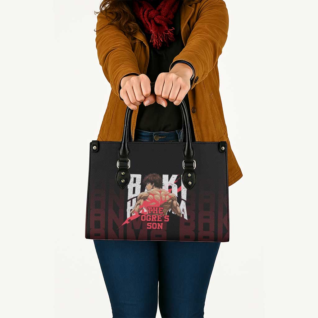 Baki Hanma The Ogre's Son Gym Theme Leather Bag with Intense Anime Artwork and Muscular Back Design - The Mazicc