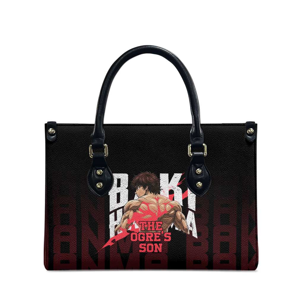 Baki Hanma The Ogre's Son Gym Theme Leather Bag with Intense Anime Artwork and Muscular Back Design - The Mazicc