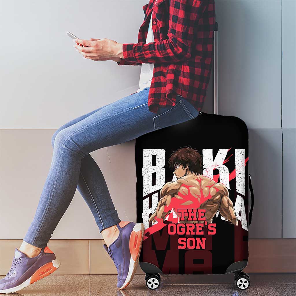 Baki Hanma The Ogre's Son Gym Theme Luggage Cover with Intense Anime Artwork and Muscular Back Design - The Mazicc