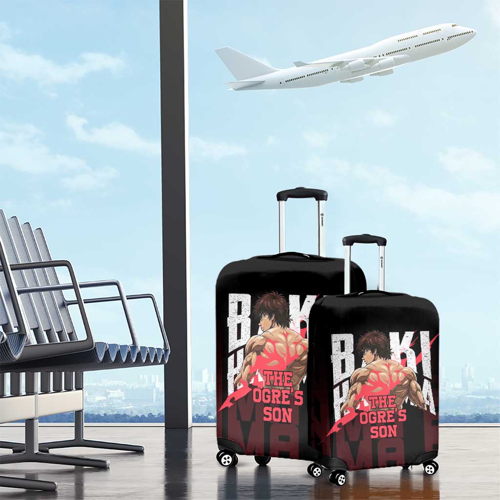Baki Hanma The Ogre's Son Gym Theme Luggage Cover with Intense Anime Artwork and Muscular Back Design - The Mazicc