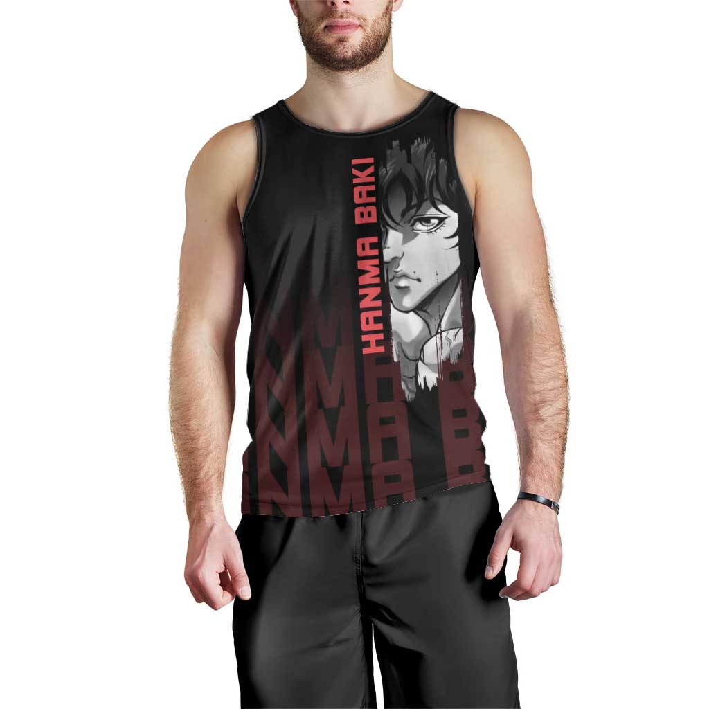 Baki Hanma The Ogre's Son Gym Theme Men Tank Top with Intense Anime Artwork and Muscular Back Design - The Mazicc