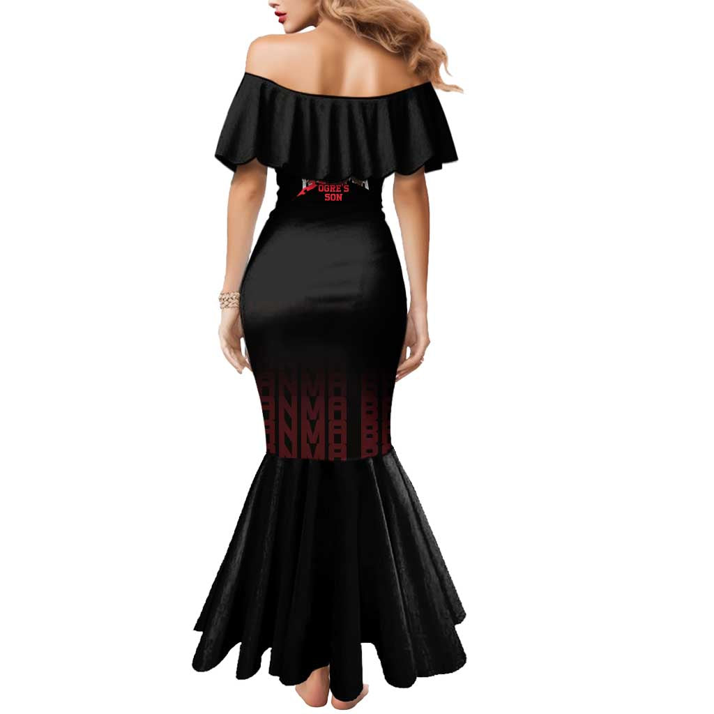 Baki Hanma The Ogre's Son Gym Theme Mermaid Dress with Intense Anime Artwork and Muscular Back Design - The Mazicc
