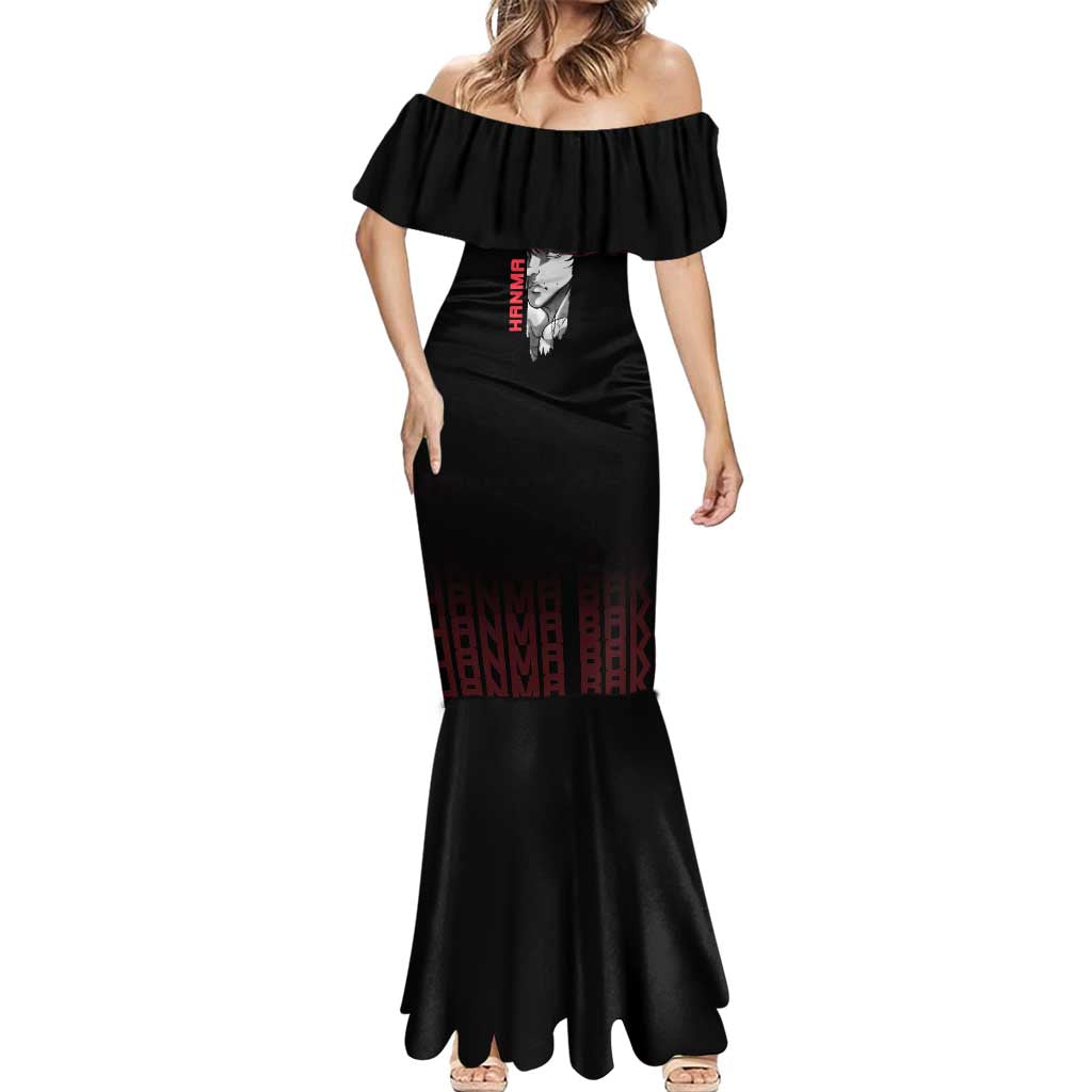 Baki Hanma The Ogre's Son Gym Theme Mermaid Dress with Intense Anime Artwork and Muscular Back Design - The Mazicc