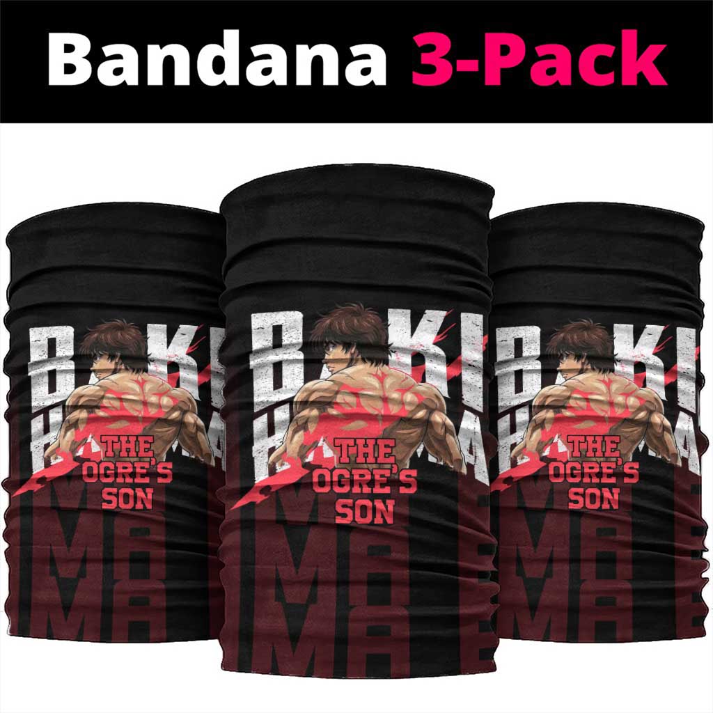 Baki Hanma The Ogre's Son Gym Theme Neck Gaiter with Intense Anime Artwork and Muscular Back Design - The Mazicc