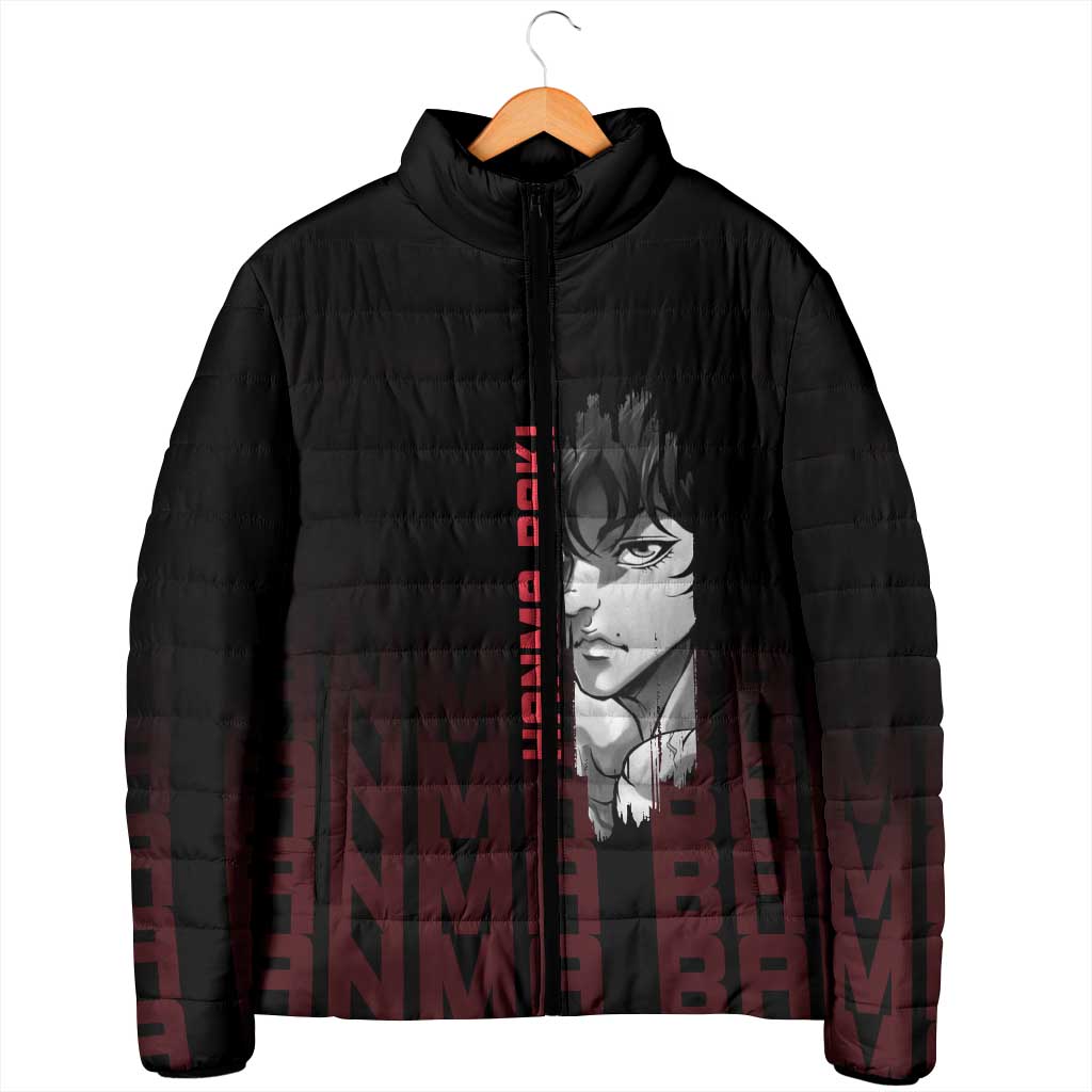 Baki Hanma The Ogre's Son Gym Theme Padded Jacket with Intense Anime Artwork and Muscular Back Design - The Mazicc