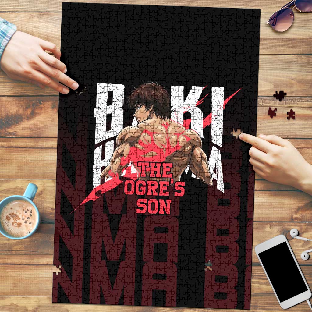 Baki Hanma The Ogre's Son Gym Theme Puzzle with Intense Anime Artwork and Muscular Back Design - The Mazicc