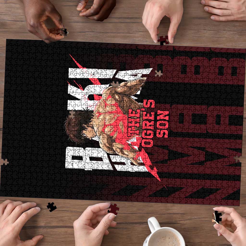 Baki Hanma The Ogre's Son Gym Theme Puzzle with Intense Anime Artwork and Muscular Back Design - The Mazicc