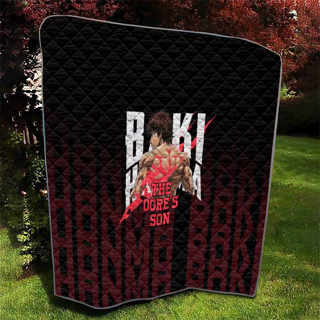 Baki Hanma The Ogre's Son Gym Theme Quilt with Intense Anime Artwork and Muscular Back Design - The Mazicc