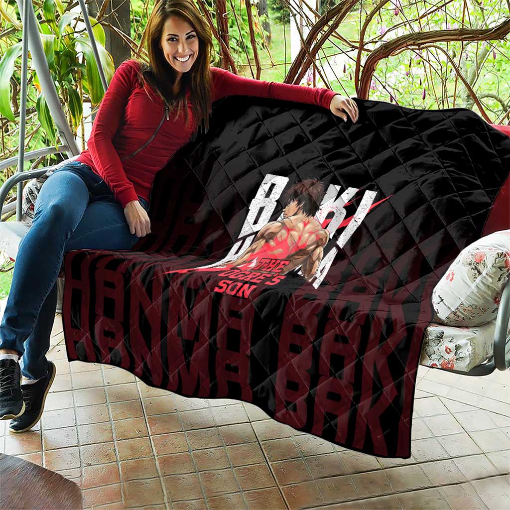 Baki Hanma The Ogre's Son Gym Theme Quilt with Intense Anime Artwork and Muscular Back Design - The Mazicc