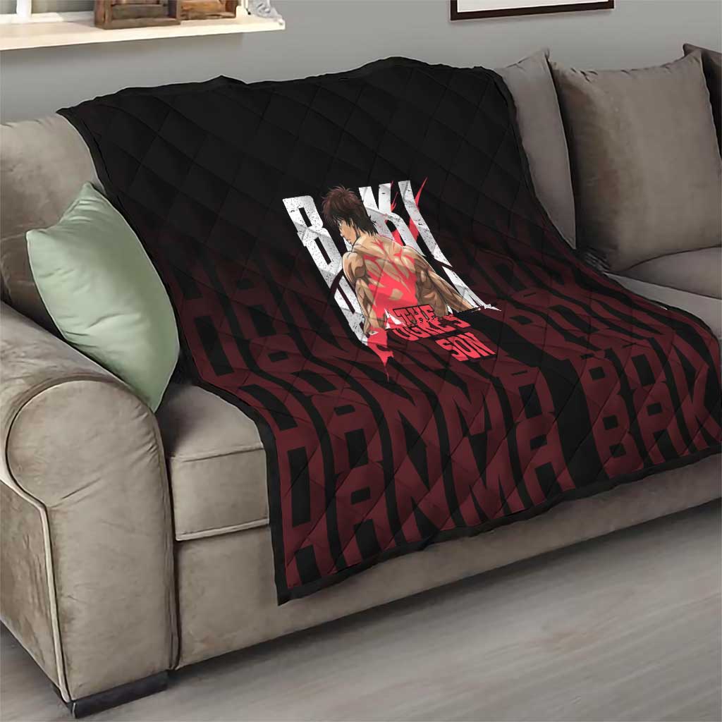 Baki Hanma The Ogre's Son Gym Theme Quilt with Intense Anime Artwork and Muscular Back Design - The Mazicc