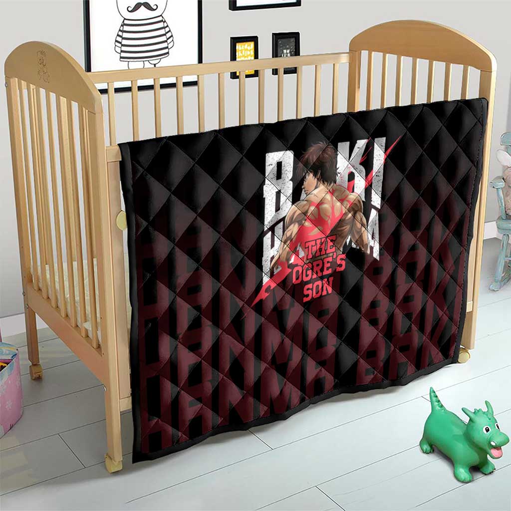 Baki Hanma The Ogre's Son Gym Theme Quilt with Intense Anime Artwork and Muscular Back Design - The Mazicc
