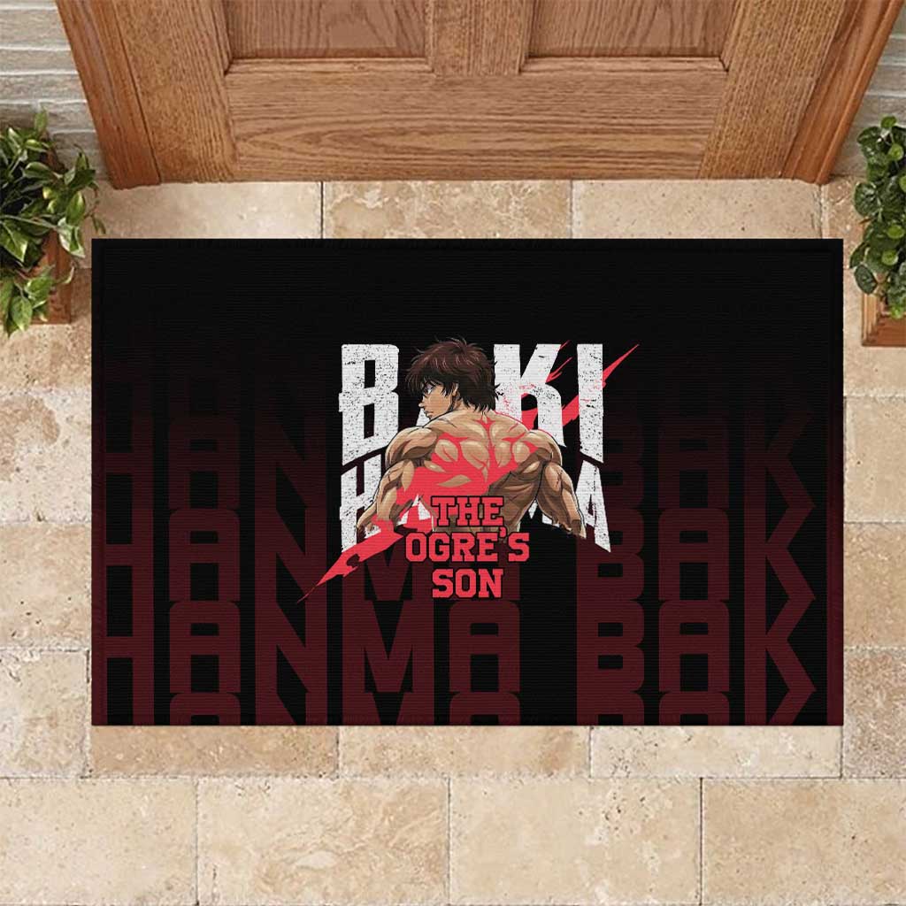 Baki Hanma The Ogre's Son Gym Theme Rubber Doormat with Intense Anime Artwork and Muscular Back Design - The Mazicc