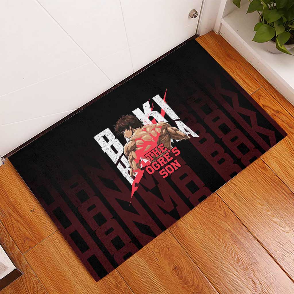 Baki Hanma The Ogre's Son Gym Theme Rubber Doormat with Intense Anime Artwork and Muscular Back Design - The Mazicc