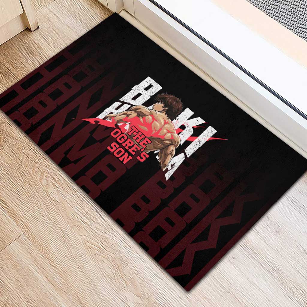 Baki Hanma The Ogre's Son Gym Theme Rubber Doormat with Intense Anime Artwork and Muscular Back Design - The Mazicc