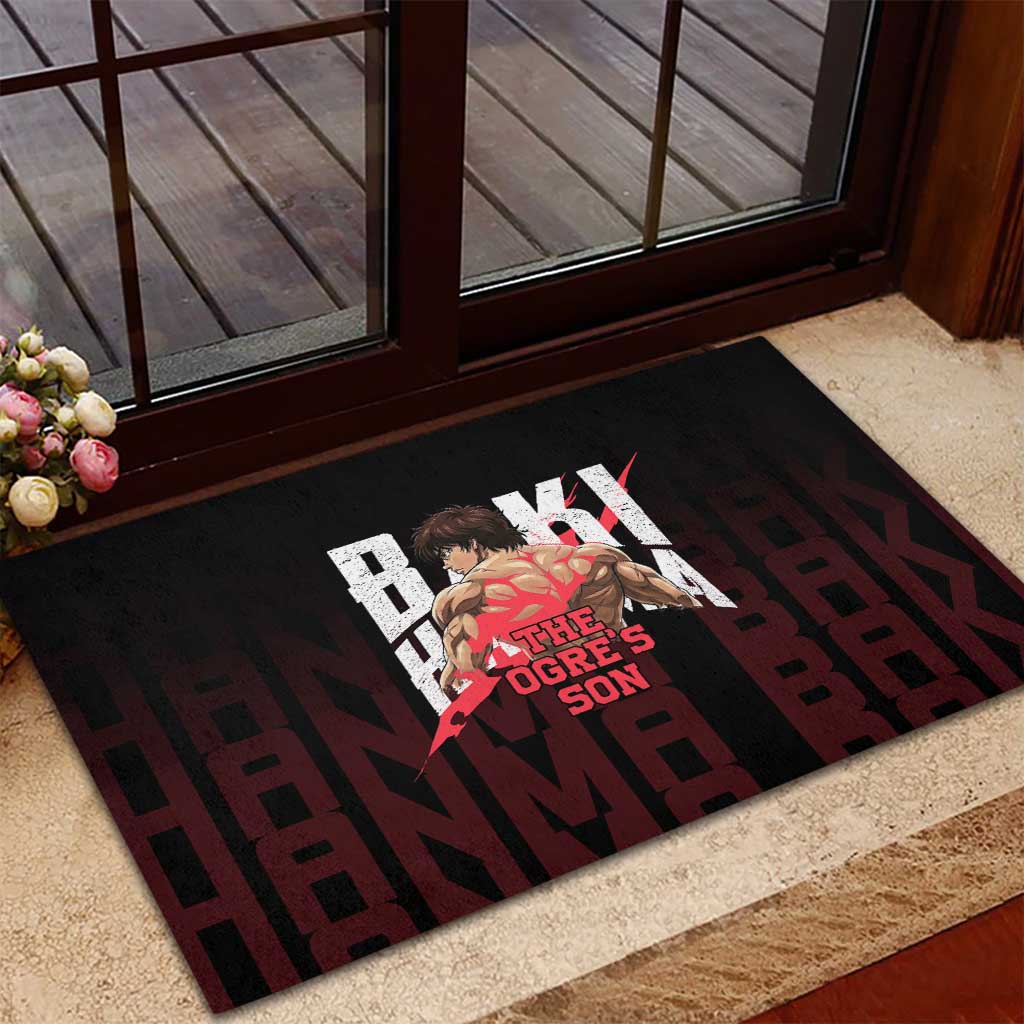 Baki Hanma The Ogre's Son Gym Theme Rubber Doormat with Intense Anime Artwork and Muscular Back Design - The Mazicc
