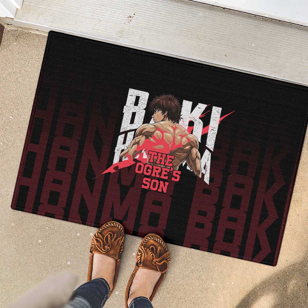 Baki Hanma The Ogre's Son Gym Theme Rubber Doormat with Intense Anime Artwork and Muscular Back Design - The Mazicc