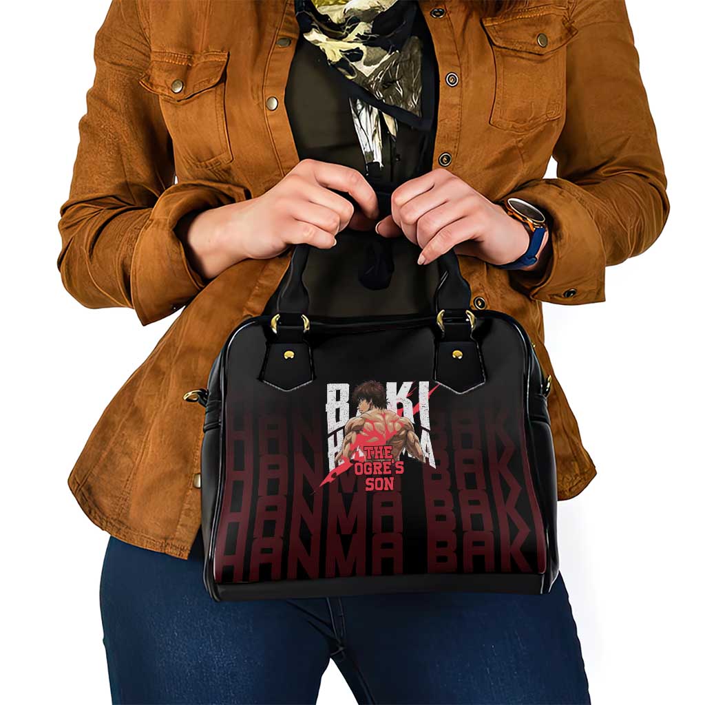 Baki Hanma The Ogre's Son Gym Theme Shoulder Handbag with Intense Anime Artwork and Muscular Back Design - The Mazicc