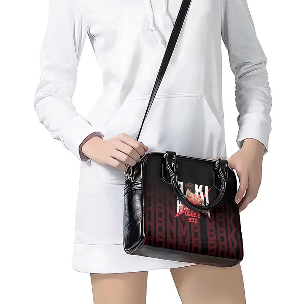 Baki Hanma The Ogre's Son Gym Theme Shoulder Handbag with Intense Anime Artwork and Muscular Back Design - The Mazicc