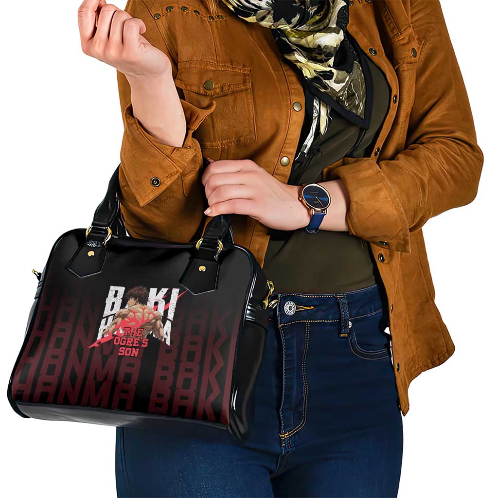 Baki Hanma The Ogre's Son Gym Theme Shoulder Handbag with Intense Anime Artwork and Muscular Back Design - The Mazicc