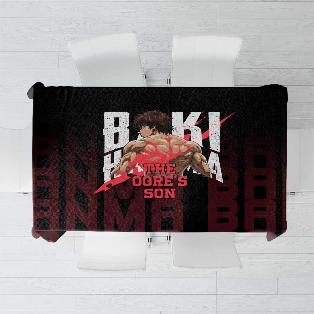 Baki Hanma The Ogre's Son Gym Theme Tablecloth with Intense Anime Artwork and Muscular Back Design - The Mazicc