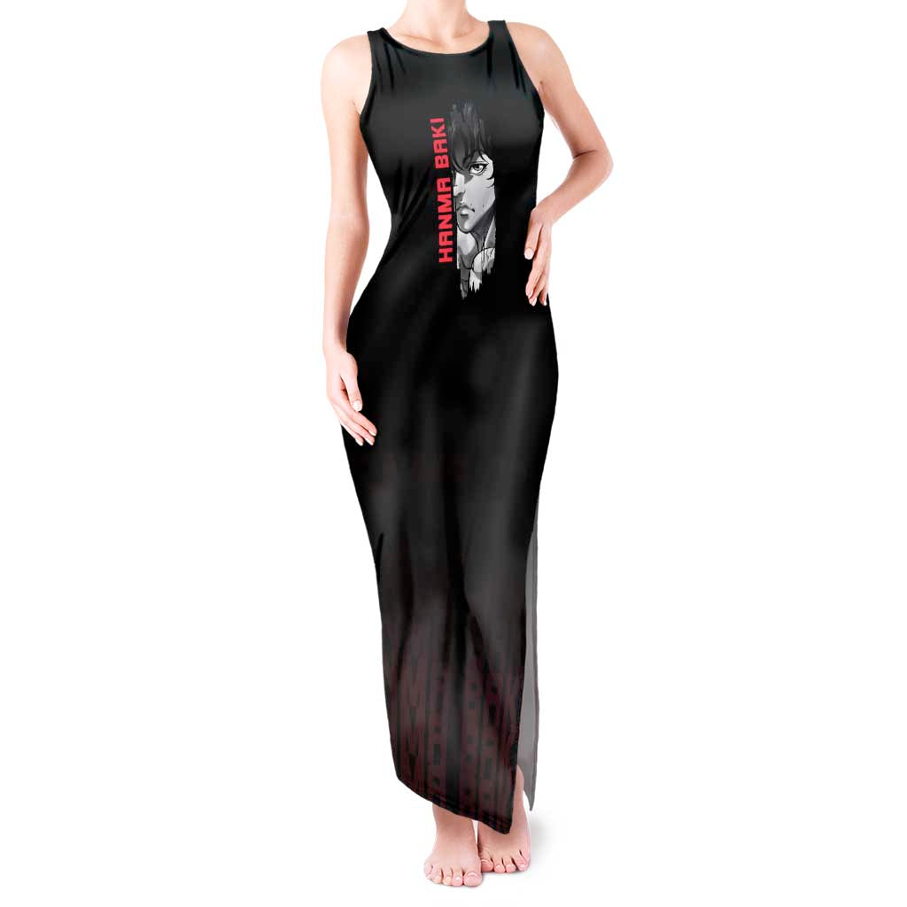 Baki Hanma The Ogre's Son Gym Theme Tank Maxi Dress with Intense Anime Artwork and Muscular Back Design - The Mazicc