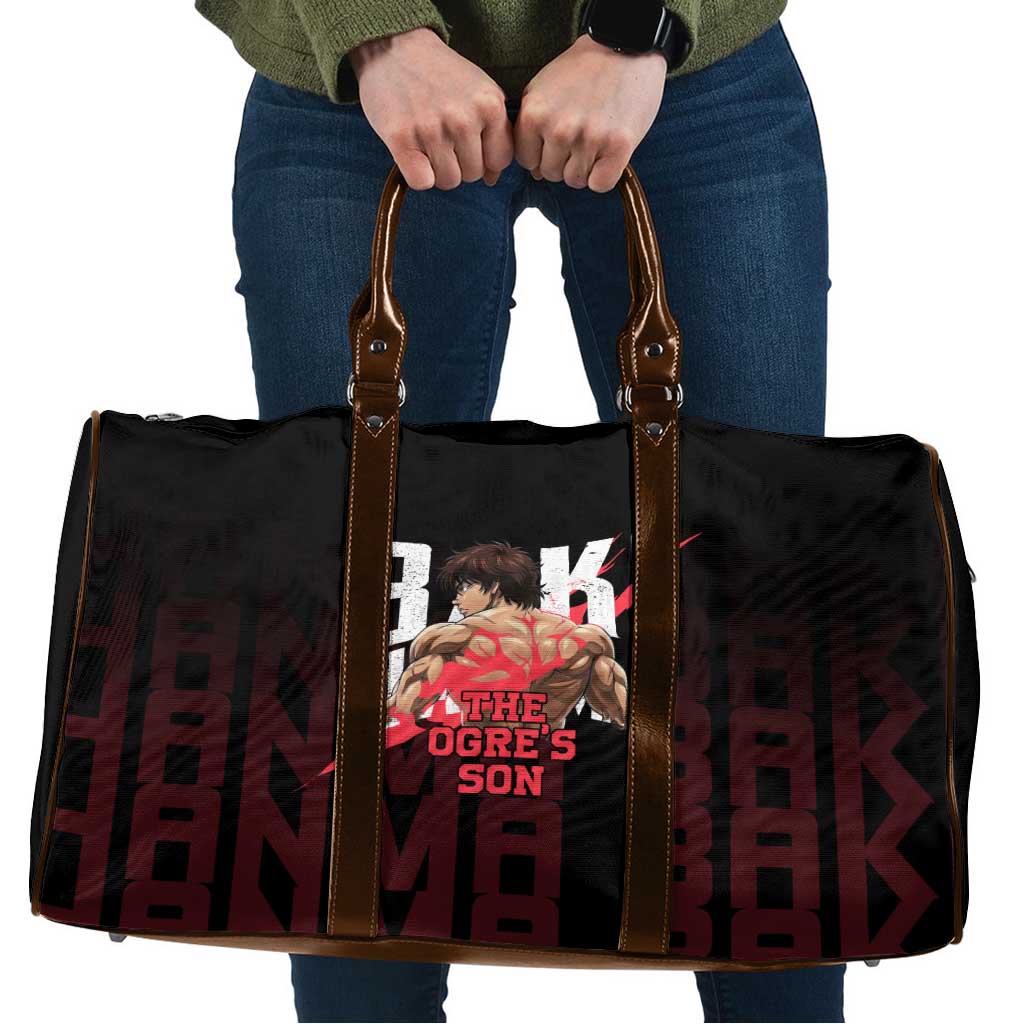 Baki Hanma The Ogre's Son Gym Theme Travel Bag with Intense Anime Artwork and Muscular Back Design - The Mazicc