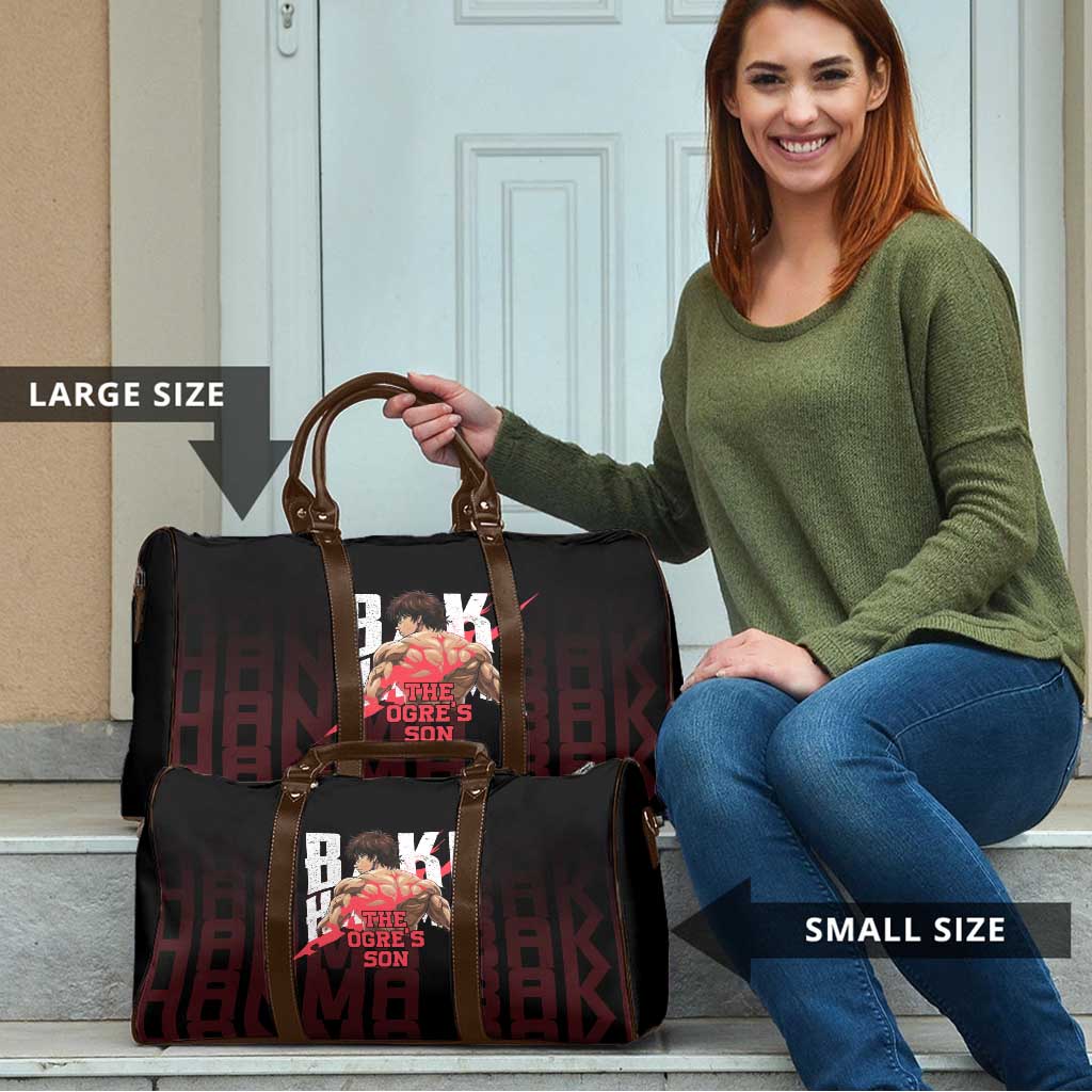 Baki Hanma The Ogre's Son Gym Theme Travel Bag with Intense Anime Artwork and Muscular Back Design - The Mazicc