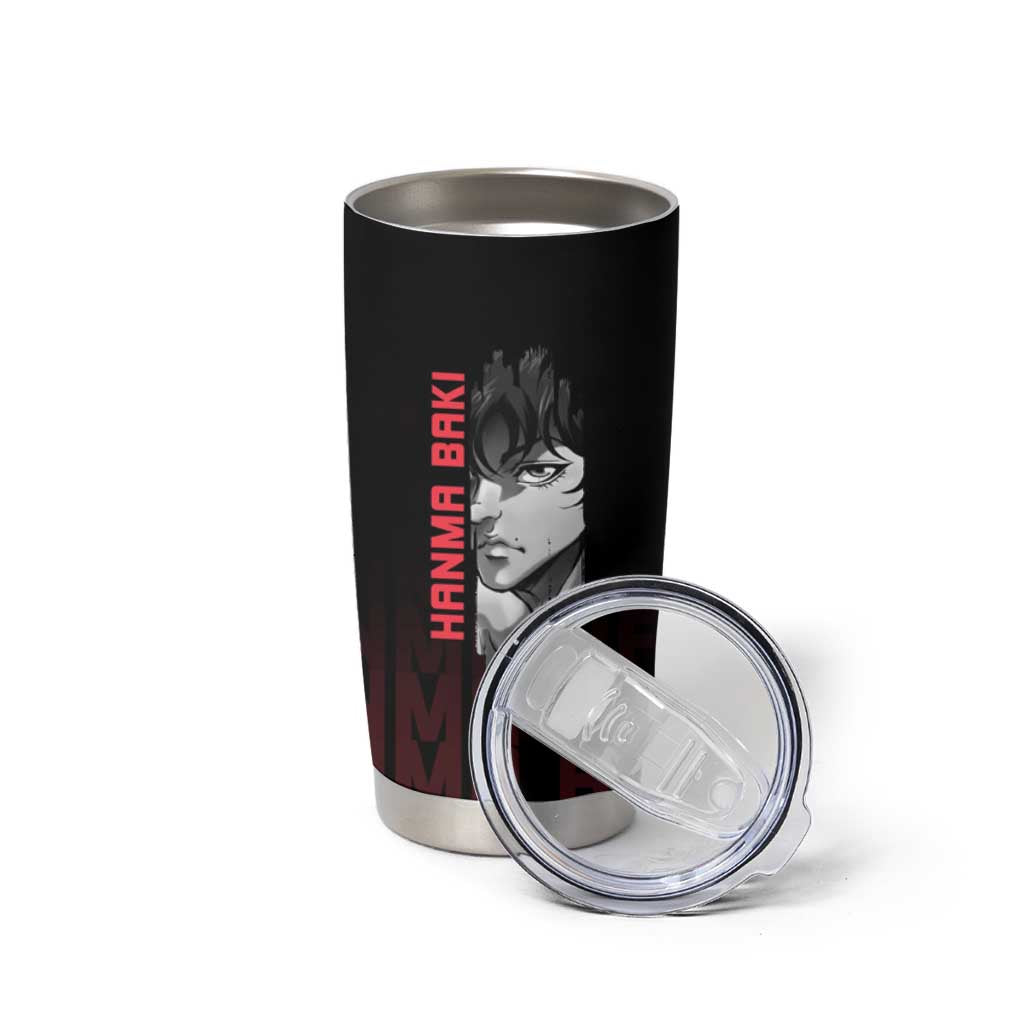 Baki Hanma The Ogre's Son Gym Theme Tumbler Cup with Intense Anime Artwork and Muscular Back Design - The Mazicc