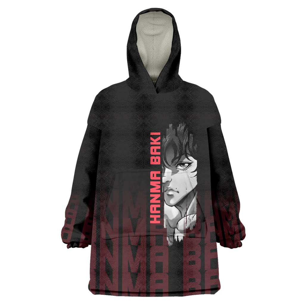 Baki Hanma The Ogre's Son Gym Theme Wearable Blanket Hoodie with Intense Anime Artwork and Muscular Back Design - The Mazicc