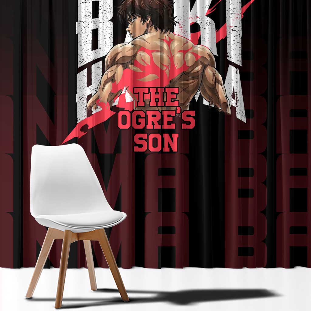 Baki Hanma The Ogre's Son Gym Theme Window Curtain with Intense Anime Artwork and Muscular Back Design - The Mazicc