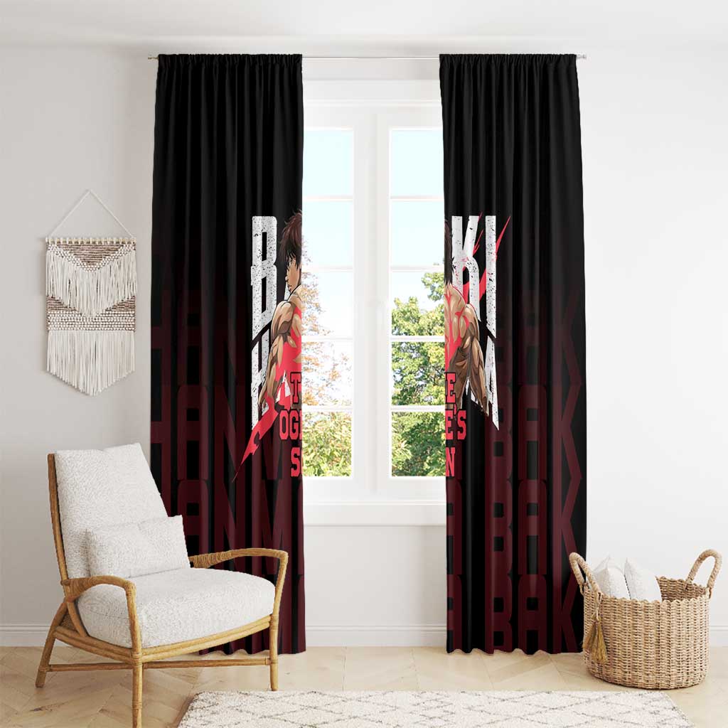 Baki Hanma The Ogre's Son Gym Theme Window Curtain with Intense Anime Artwork and Muscular Back Design - The Mazicc