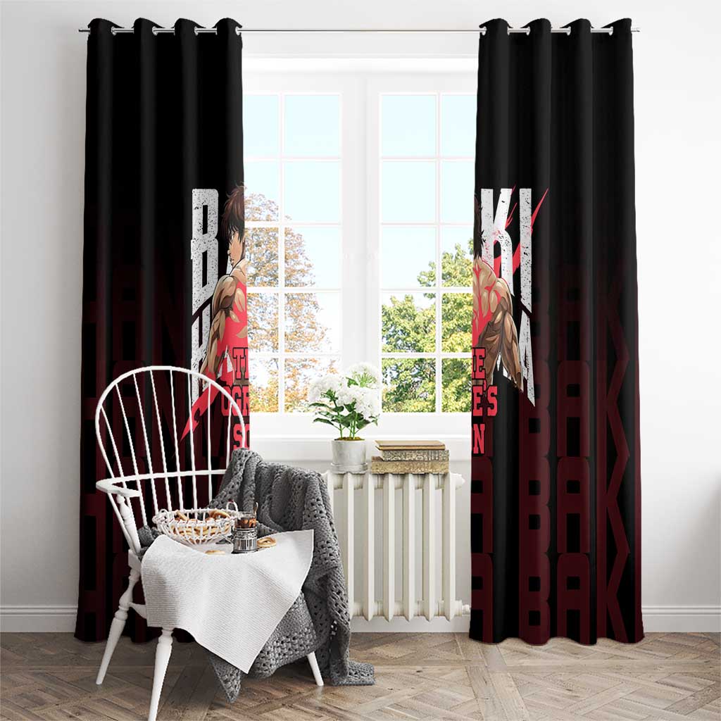 Baki Hanma The Ogre's Son Gym Theme Window Curtain with Intense Anime Artwork and Muscular Back Design - The Mazicc
