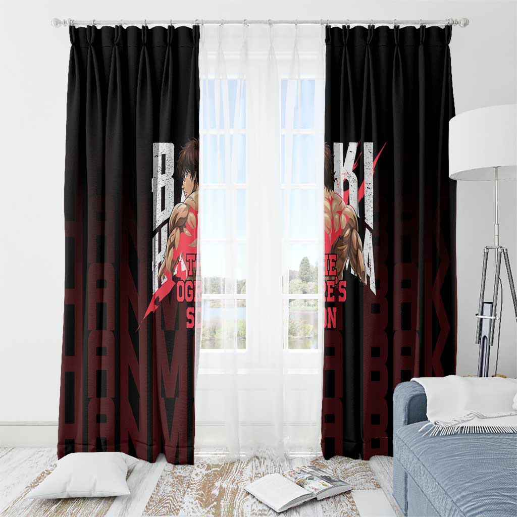 Baki Hanma The Ogre's Son Gym Theme Window Curtain with Intense Anime Artwork and Muscular Back Design - The Mazicc