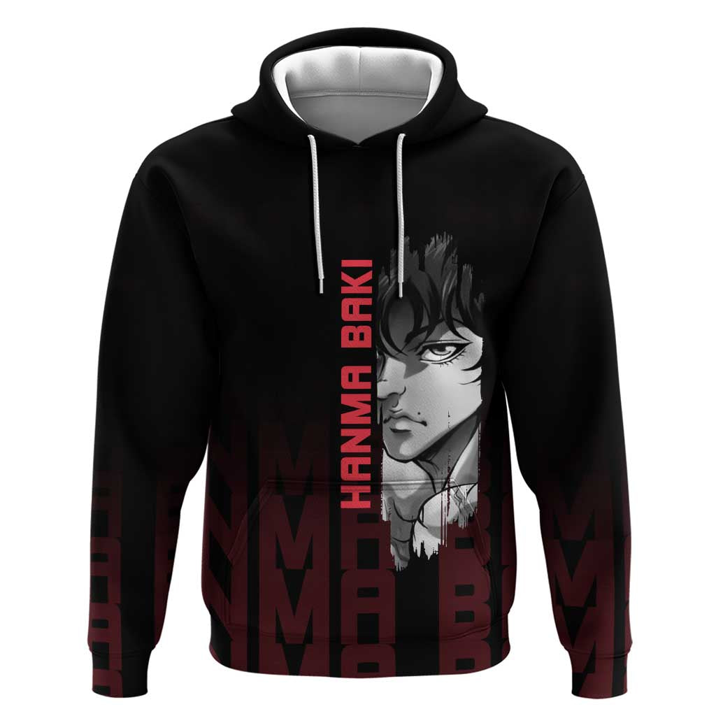 Baki Hanma The Ogre's Son Gym Theme Zip Hoodie with Intense Anime Artwork and Muscular Back Design - The Mazicc