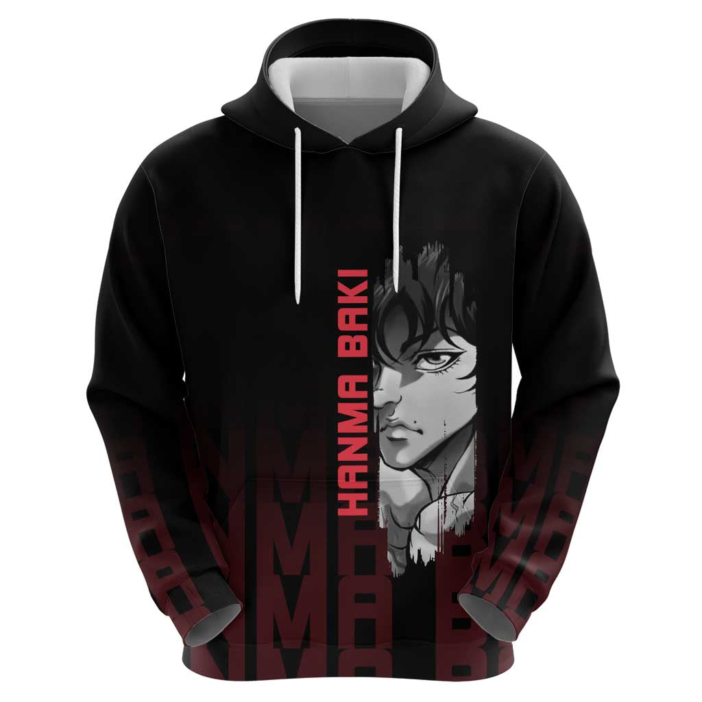 Baki Hanma The Ogre's Son Gym Theme Zip Hoodie with Intense Anime Artwork and Muscular Back Design - The Mazicc