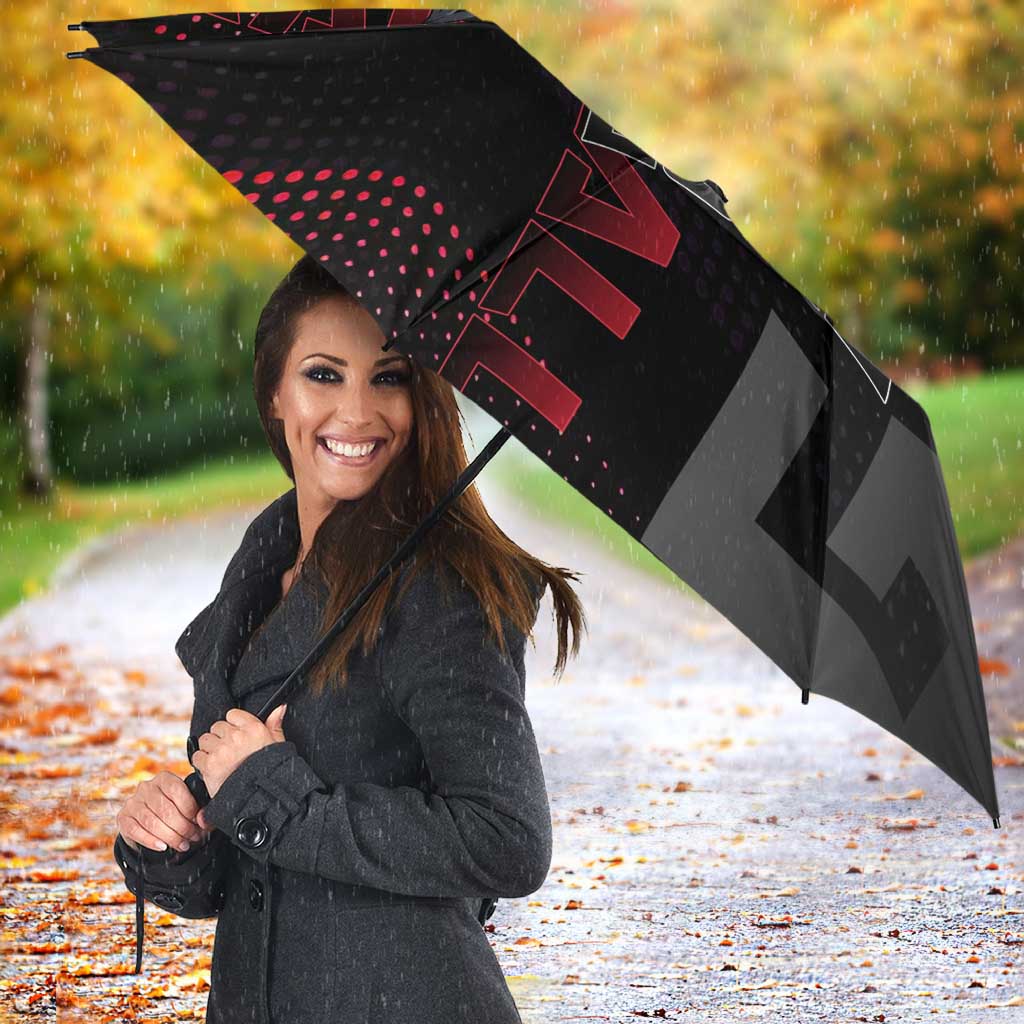 Goku Gym Theme Black and Red Design Umbrella with Dumbbell Lightning Art and Muscle Training Pose - The Mazicc