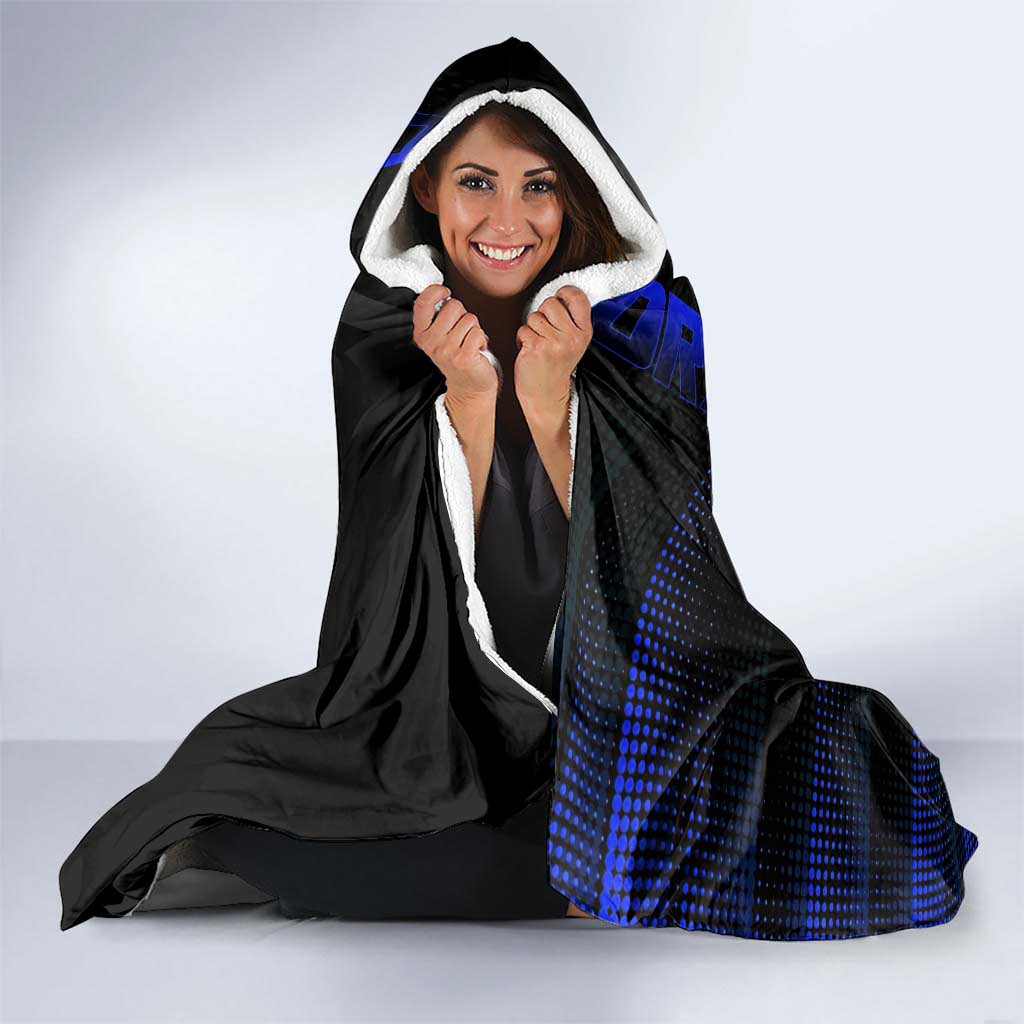 Vegeta Gym Theme Black and Blue Design Hooded Blanket with Powerlifting Pose and Saiyan Armor Style - The Mazicc