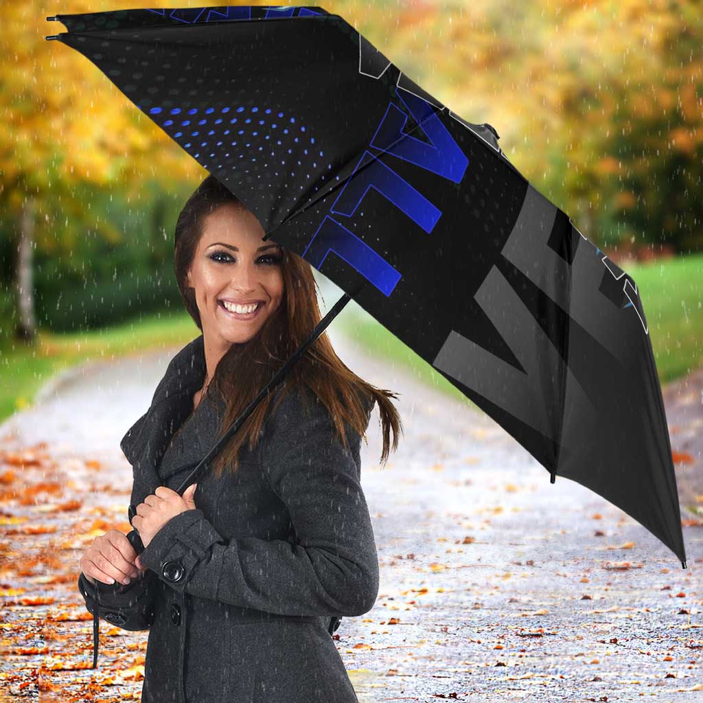 Vegeta Gym Theme Black and Blue Design Umbrella with Powerlifting Pose and Saiyan Armor Style - The Mazicc