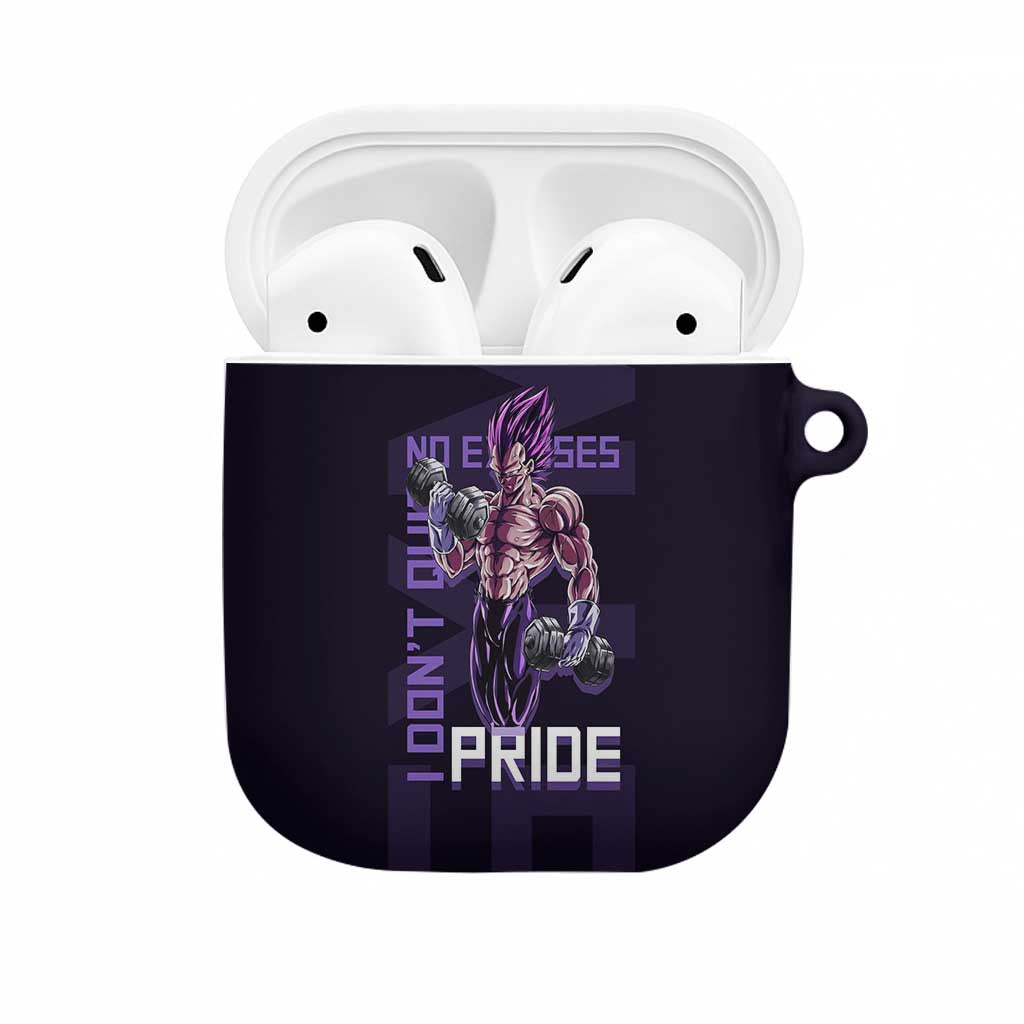 Vegeta Ultra Ego Gym Theme AirPods Case with Dumbbells Power Quote and Pride Design - The Mazicc