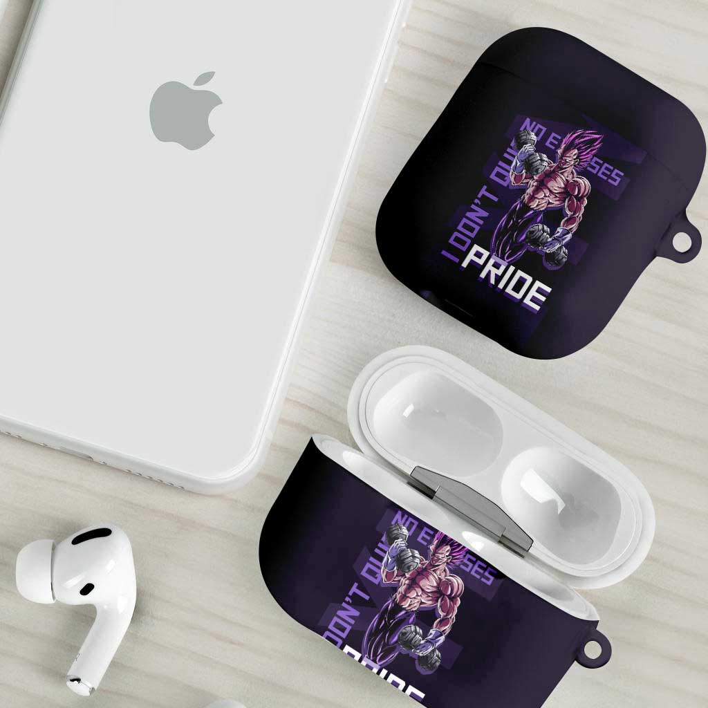 Vegeta Ultra Ego Gym Theme AirPods Case with Dumbbells Power Quote and Pride Design - The Mazicc