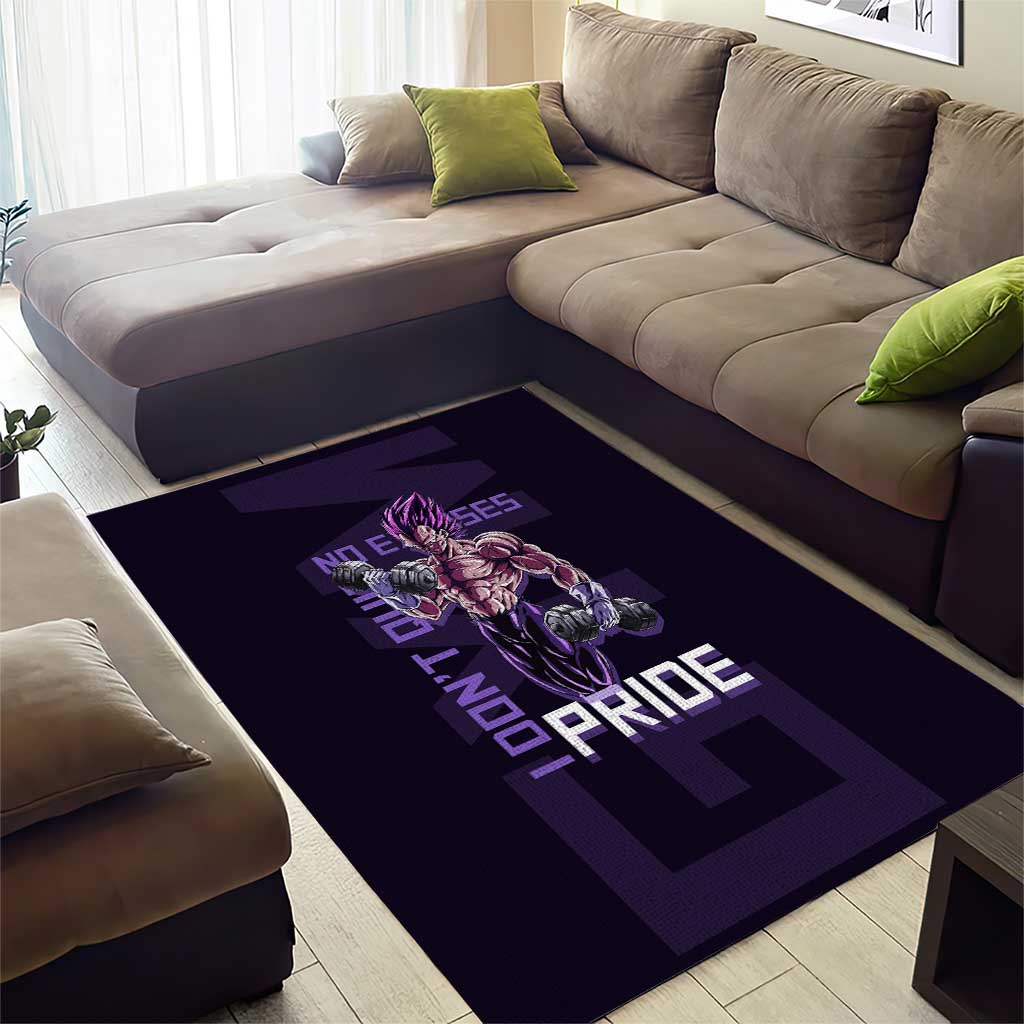 Vegeta Ultra Ego Gym Theme Area Rug with Dumbbells Power Quote and Pride Design - The Mazicc