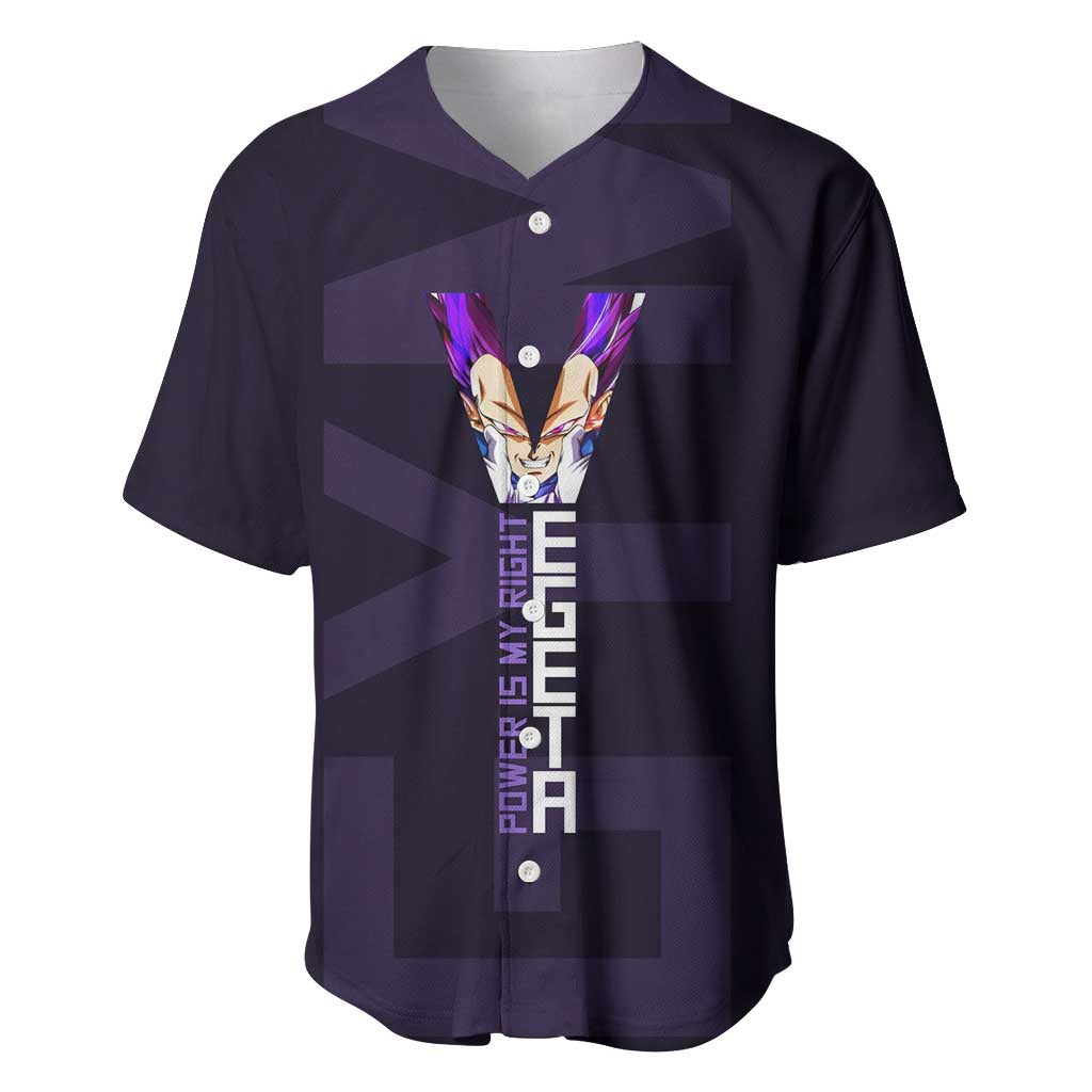 Vegeta Ultra Ego Gym Theme Baseball Jersey with Dumbbells Power Quote and Pride Design - The Mazicc