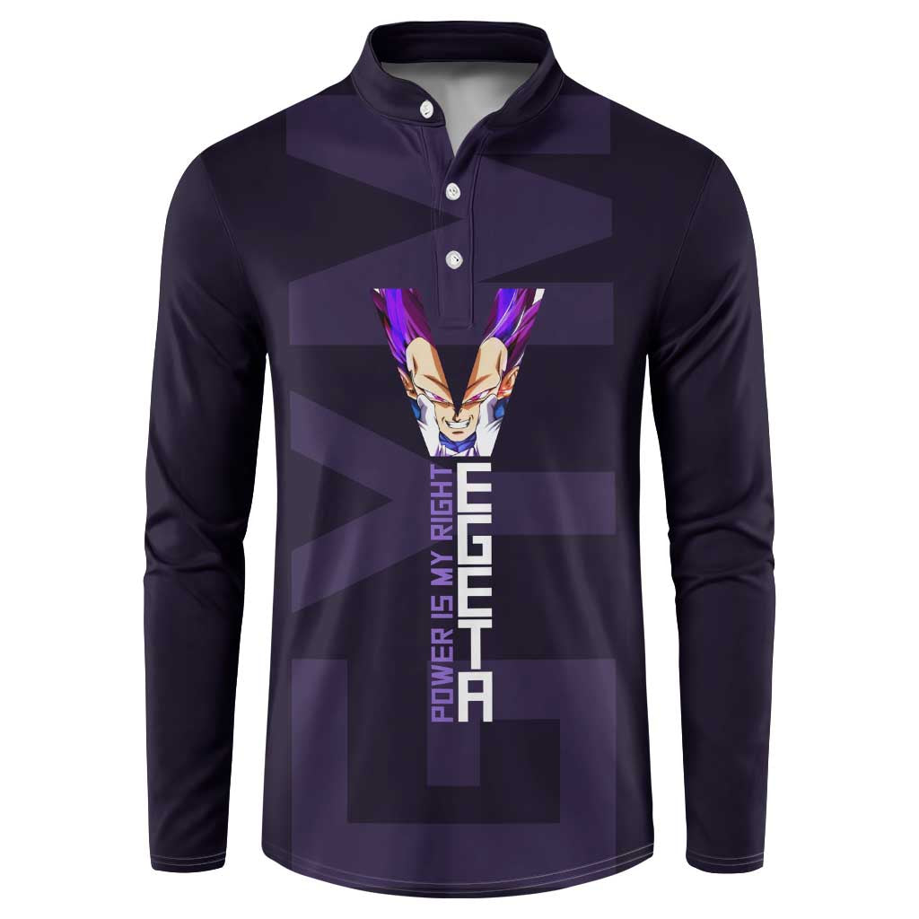 Vegeta Ultra Ego Gym Theme Button Sweatshirt with Dumbbells Power Quote and Pride Design - The Mazicc