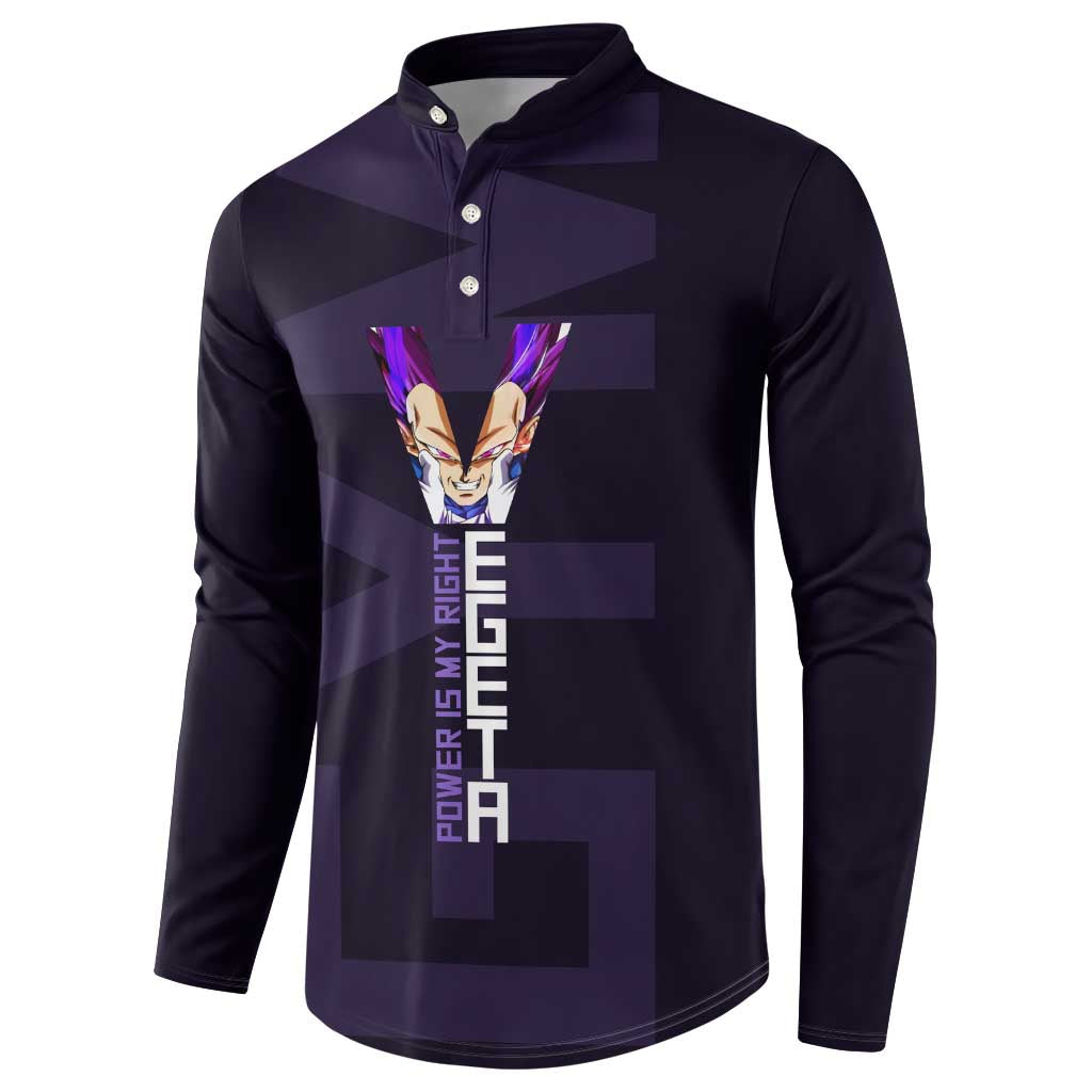 Vegeta Ultra Ego Gym Theme Button Sweatshirt with Dumbbells Power Quote and Pride Design - The Mazicc