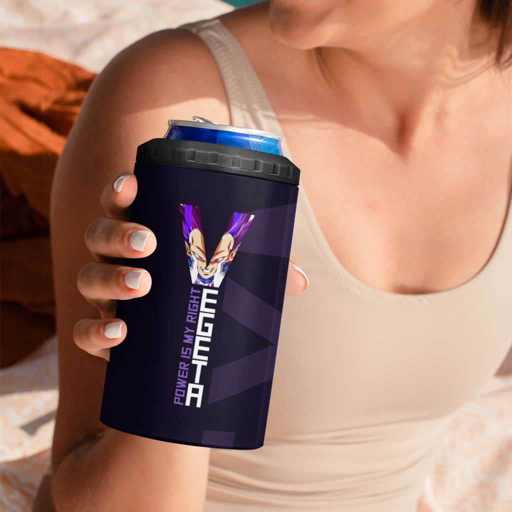 Vegeta Ultra Ego Gym Theme 4 in 1 Can Cooler Tumbler with Dumbbells Power Quote and Pride Design - The Mazicc
