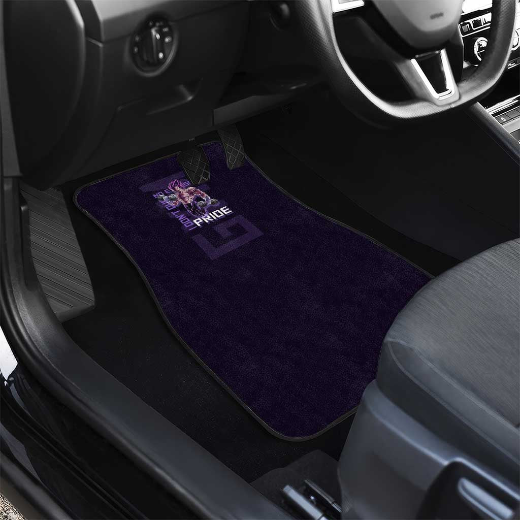 Vegeta Ultra Ego Gym Theme Car Mats with Dumbbells Power Quote and Pride Design - The Mazicc